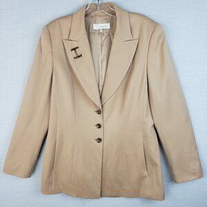 ESCADA Virgin Wool Blazer Jacket Beige Neutral Classic Preppy size 40 US 10